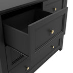 Chest Of Drawers In Black With Gold Handles