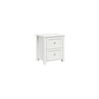 White And Gold Handle Elegance Bedside Cabinet