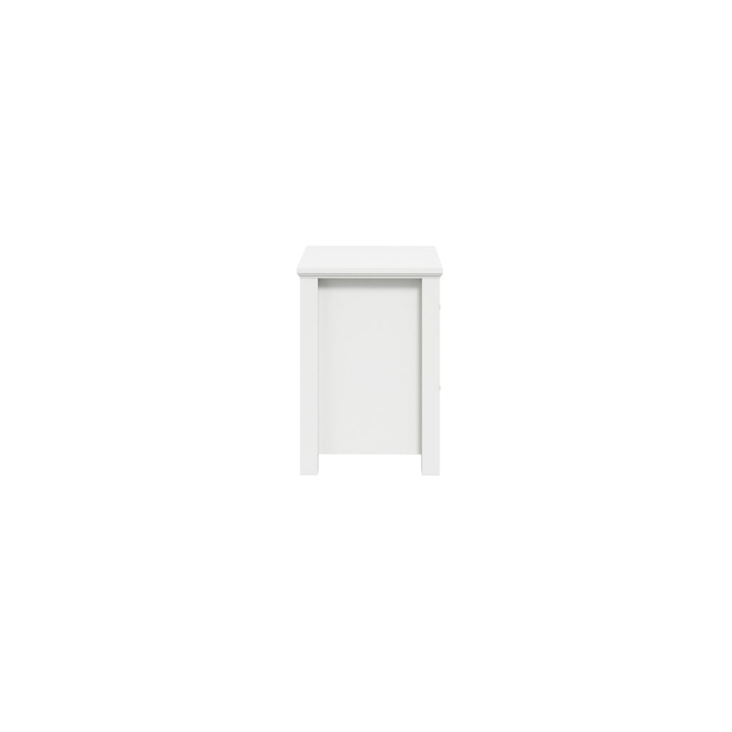 White And Gold Handle Elegance Bedside Cabinet