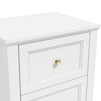 White And Gold Handle Elegance Bedside Cabinet