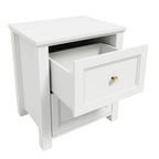 White And Gold Handle Elegance Bedside Cabinet