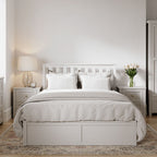 White And Gold Handle Elegance Bedside Cabinet