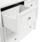 Chest Of Drawers In White With Gold Handles