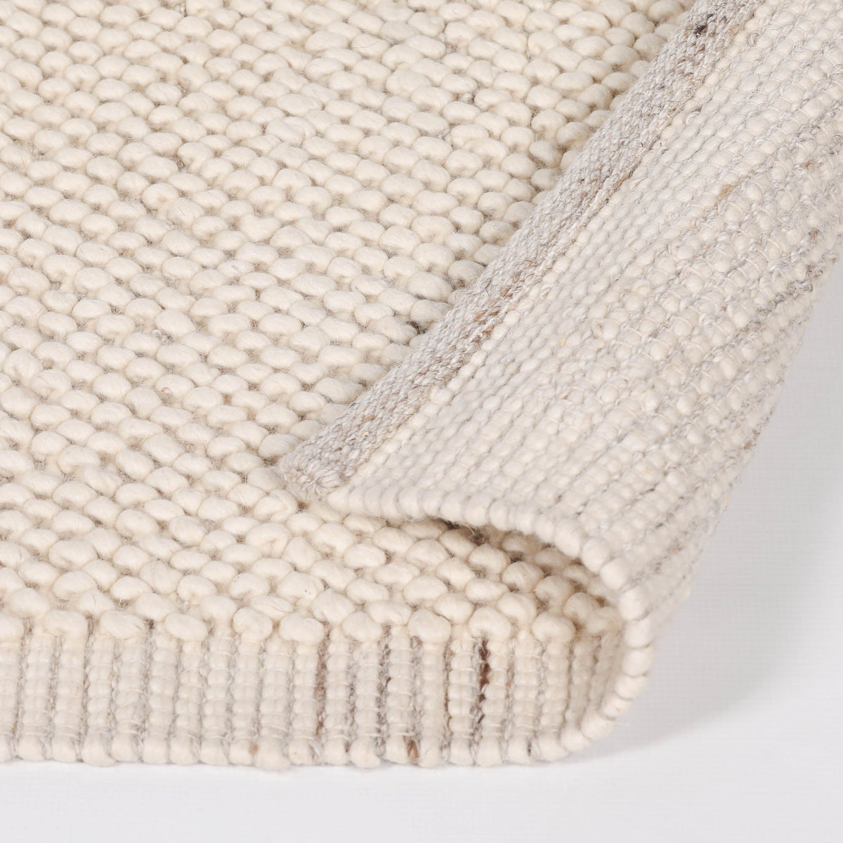 Ivory Pebble Wool Border Rug 230x160cm