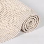 Ivory Pebble Wool Border Rug 170x120cm