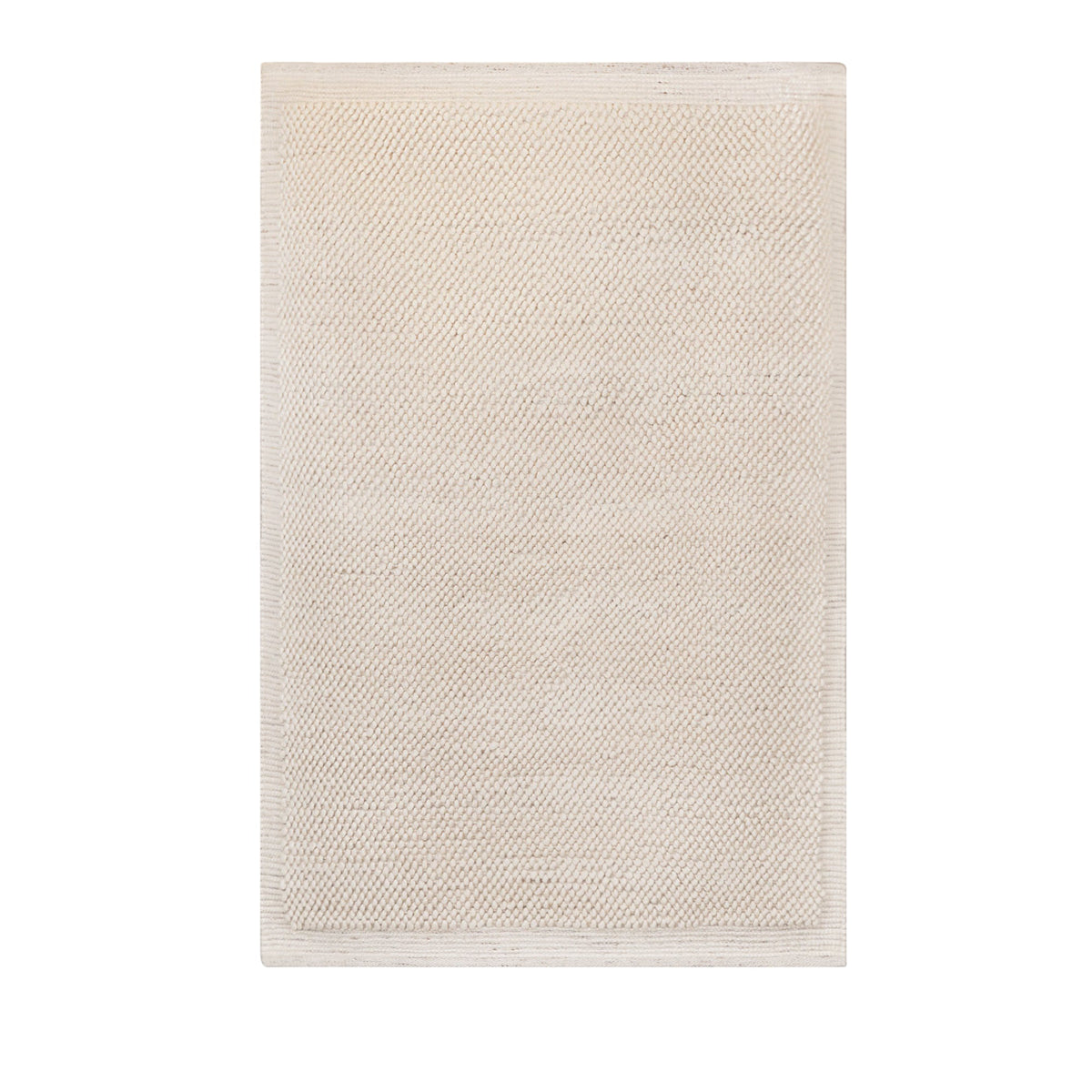 Ivory Pebble Wool Border Rug 170x120cm