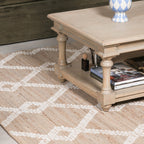 Woven Jute Rug with Wool Pattern 260x180cm
