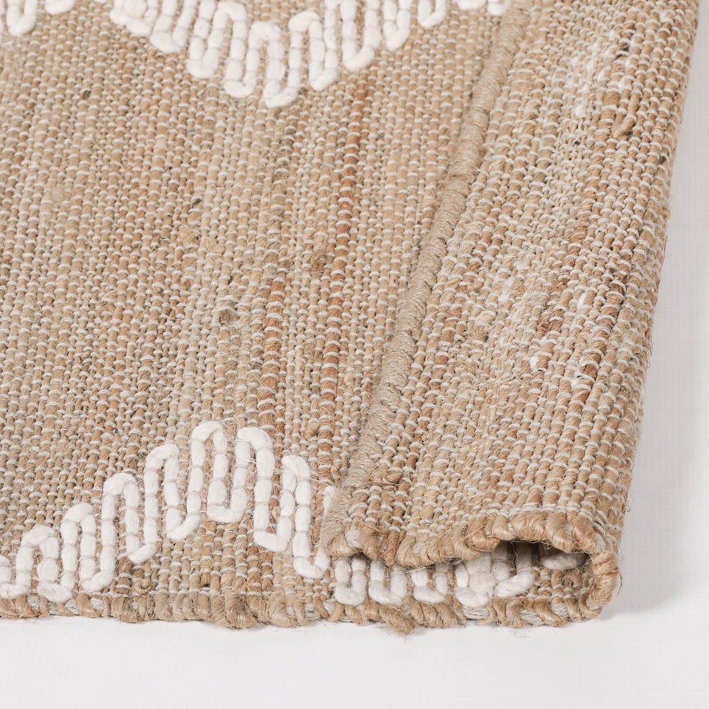 Woven Jute Rug with Wool Pattern 170x120cm