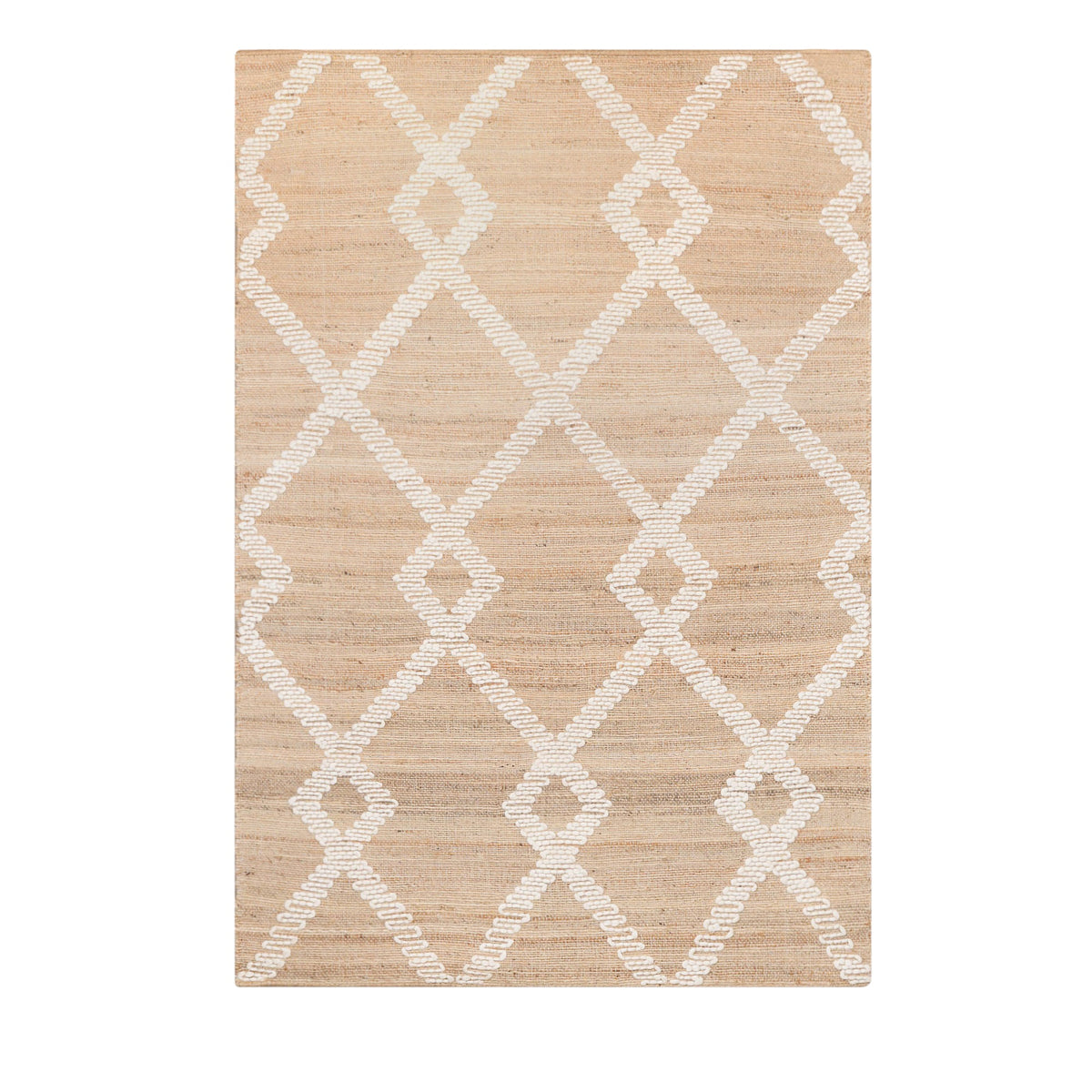 Woven Jute Rug with Wool Pattern 170x120cm
