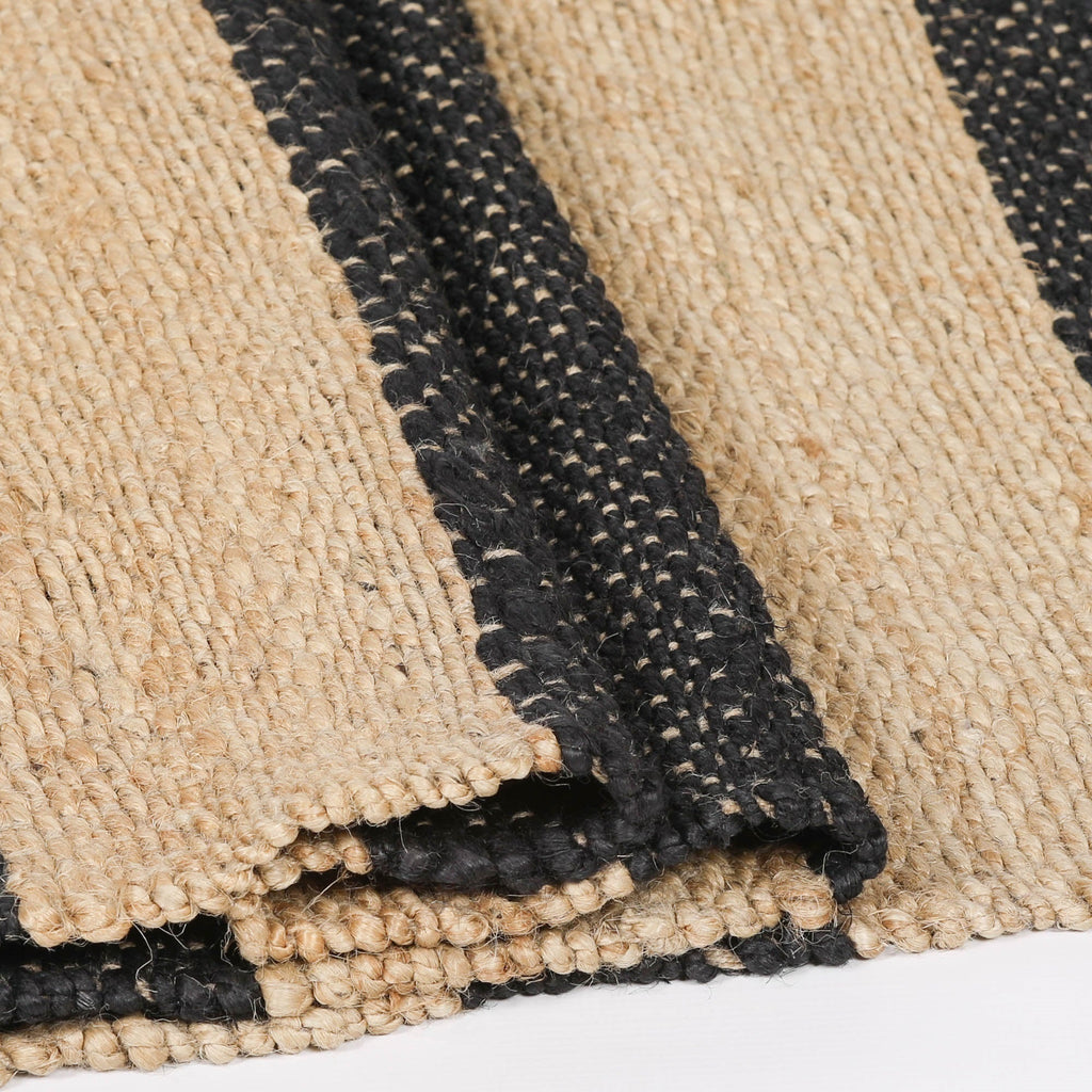 Jute Black Stripe Rug 230x160cm