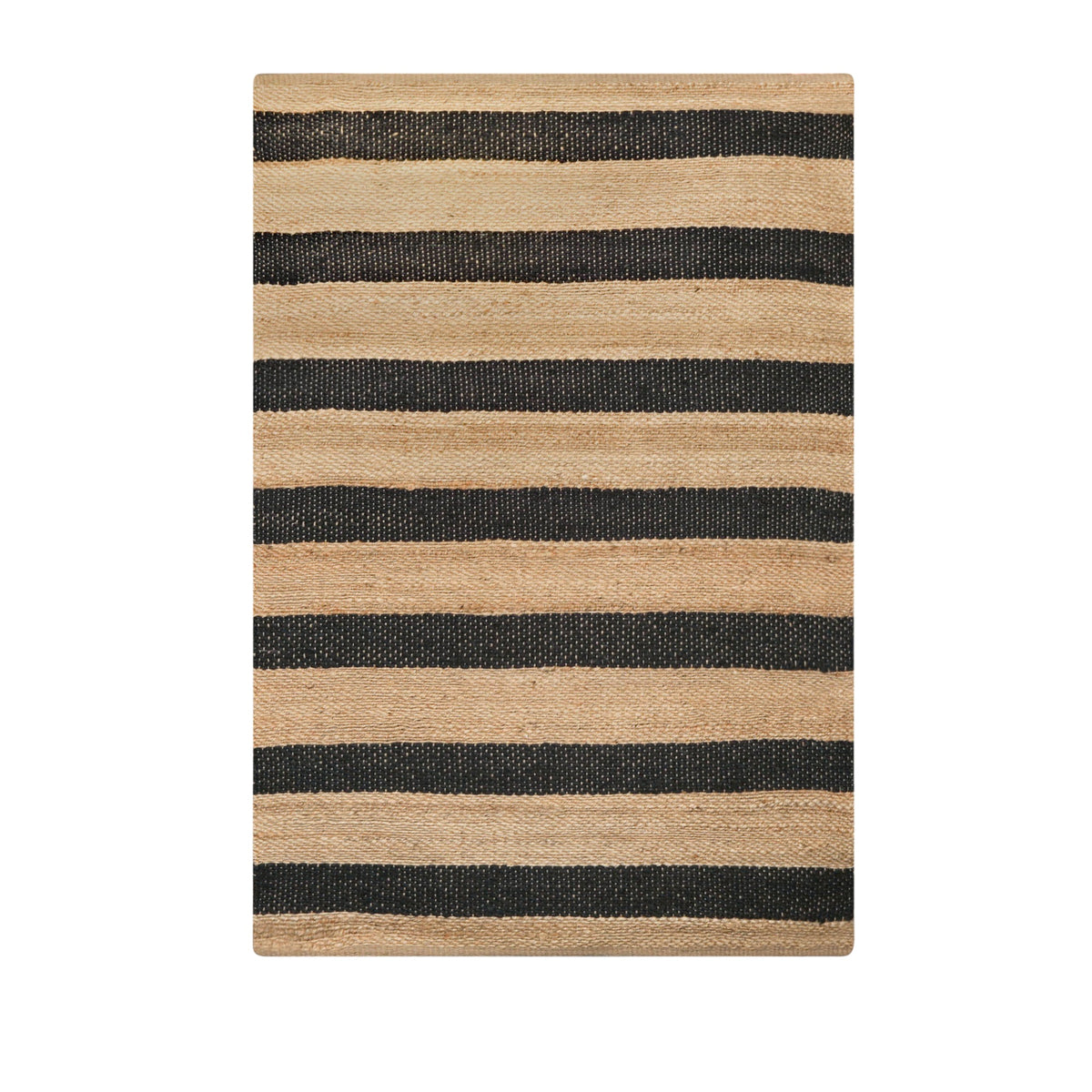 Jute Black Stripe Rug 230x160cm