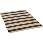 Jute Black Stripe Rug 230x160cm