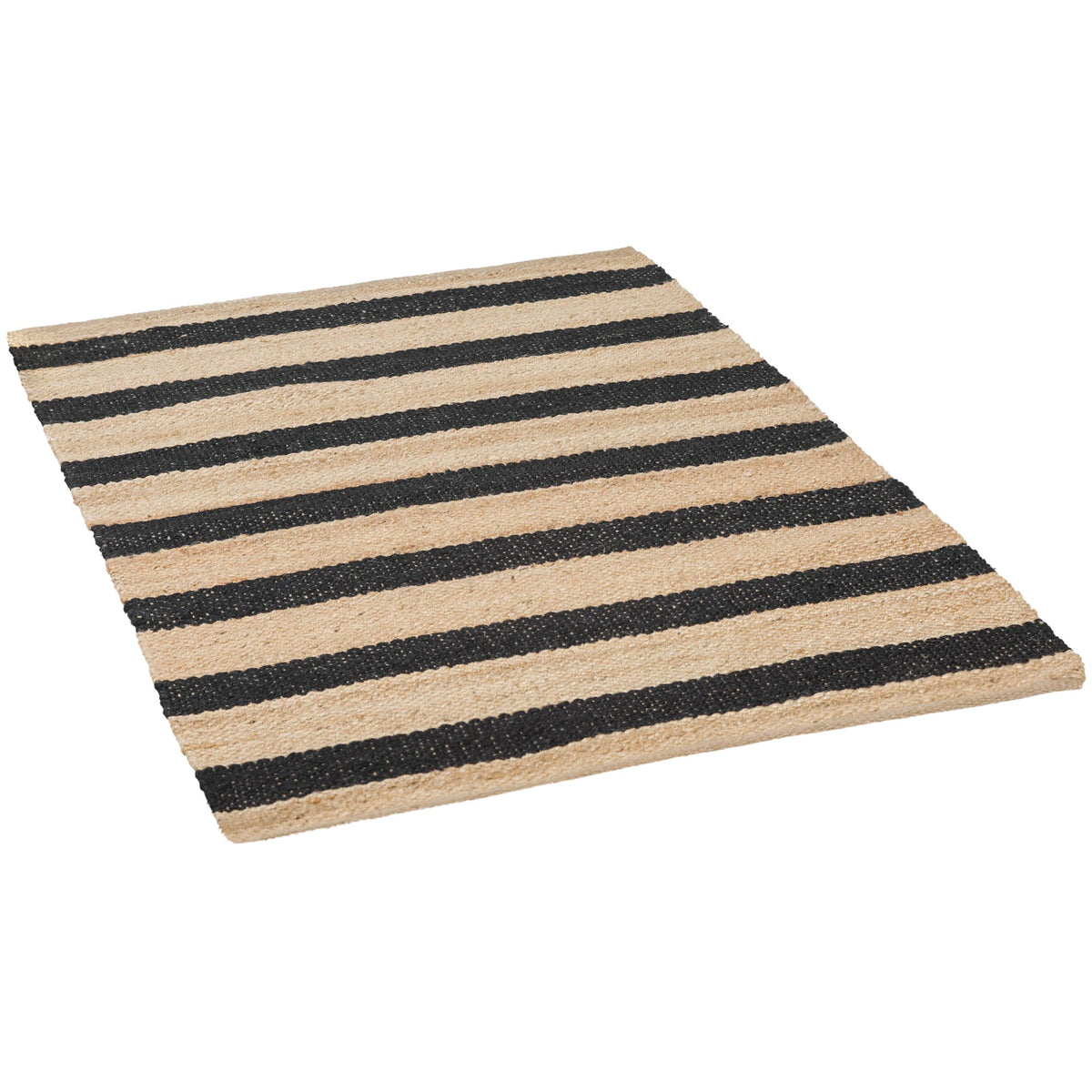 Jute Black Stripe Rug 260x180cm