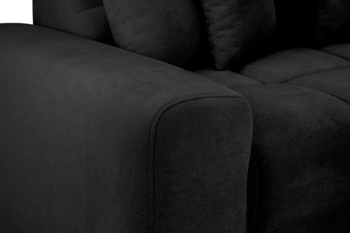 Jacob Left Hand Corner Sofa In Black
