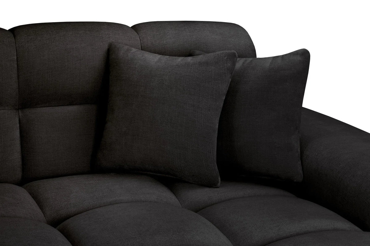 Jacob Left Hand Corner Sofa In Black