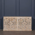 Wooden Ornate Carved Mirror Door Sideboard