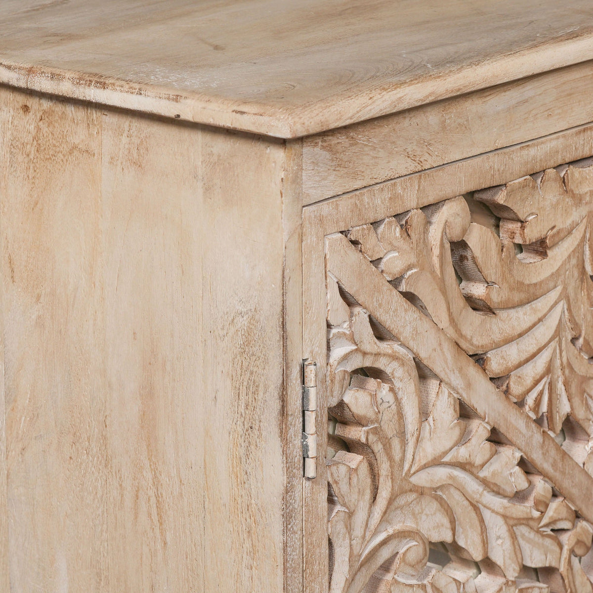 Wooden Ornate Carved Mirror Door Sideboard
