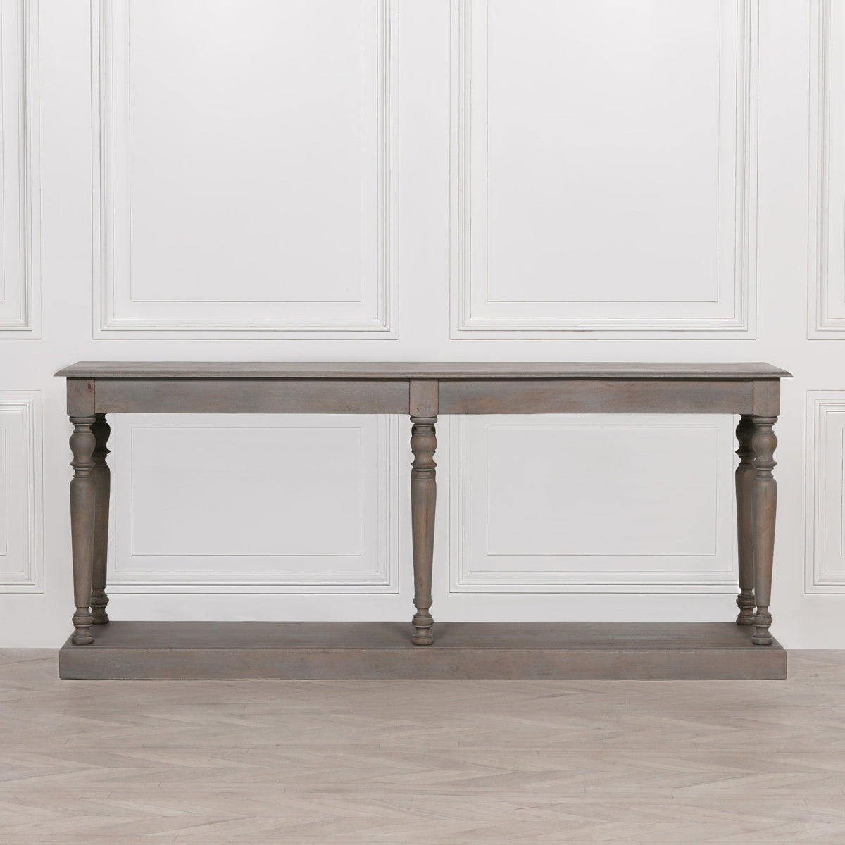 Rustic Wooden Column Leg Console