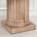 Wooden Column Rectangular Dining Table 220cm With 6 Louis Square Backed Chairs.