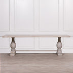 260cm Blanche Wood Rustic Rectangular Dining Table With 8 Louis Chairs