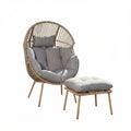 LIGHT GREY CUSHION GARDEN STANDING EGG CHAIR