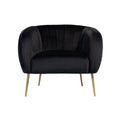 Black Velvet Armchair with Gold Legs