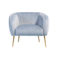 Baby Blue Velvet Armchair with Gold Legs