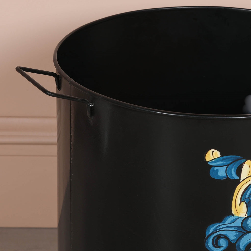 Black Painted Large Iron Heavy Duty Log Bucket