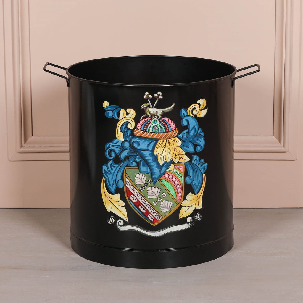 Black Painted Large Iron Heavy Duty Log Bucket