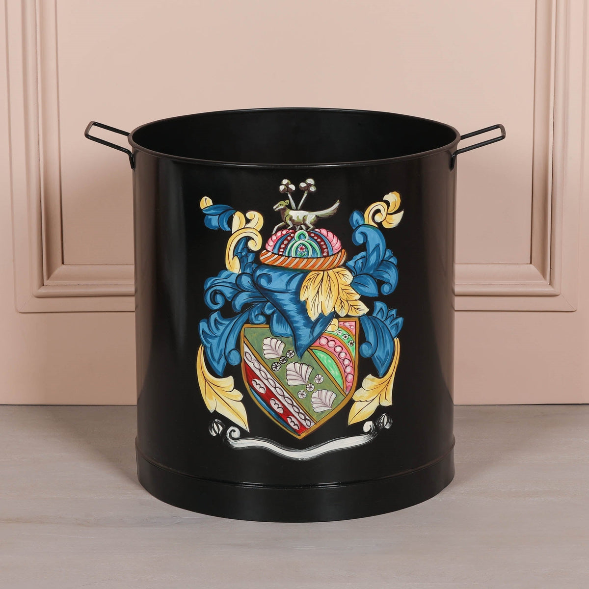 Black Painted Large Iron Heavy Duty Log Bucket