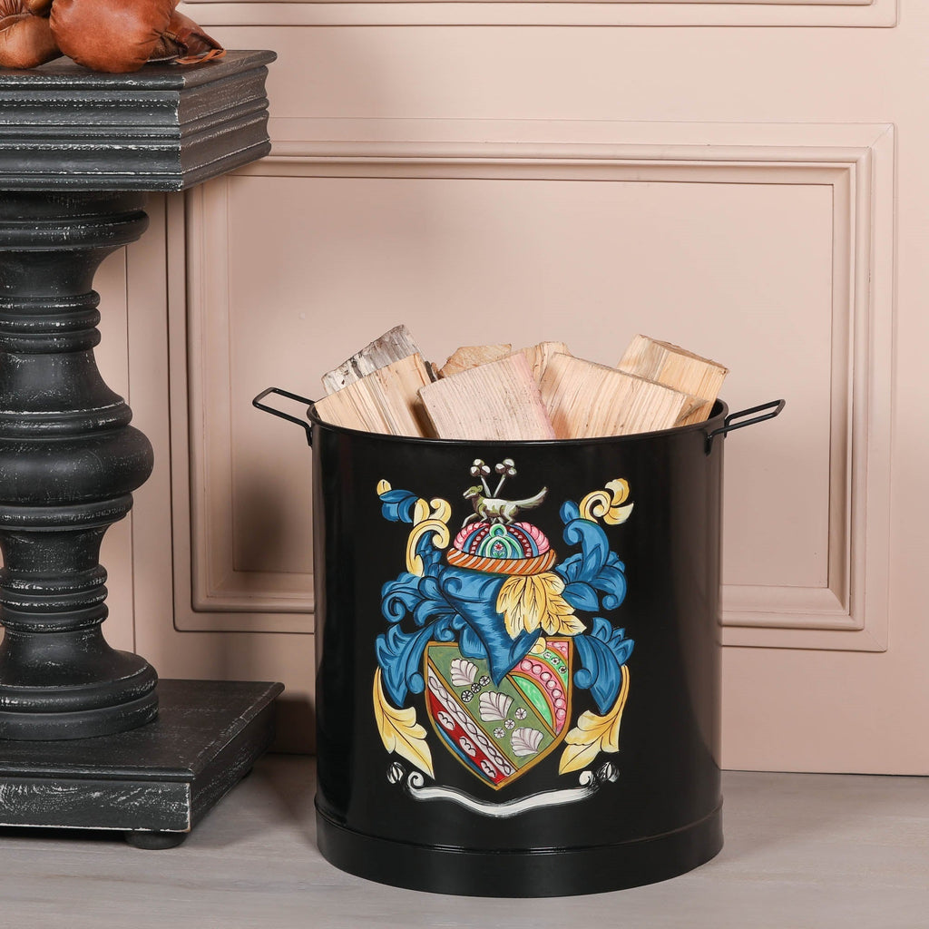 Black Painted Large Iron Heavy Duty Log Bucket