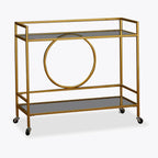 Gold Art Deco Rectangular Drinks Trolley