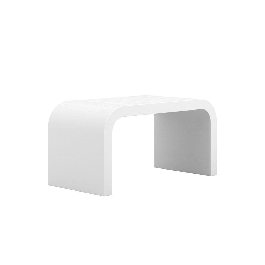 White Wood Grain Effect Arched Coffee Table