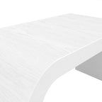 White Wood Grain Effect Arched Coffee Table