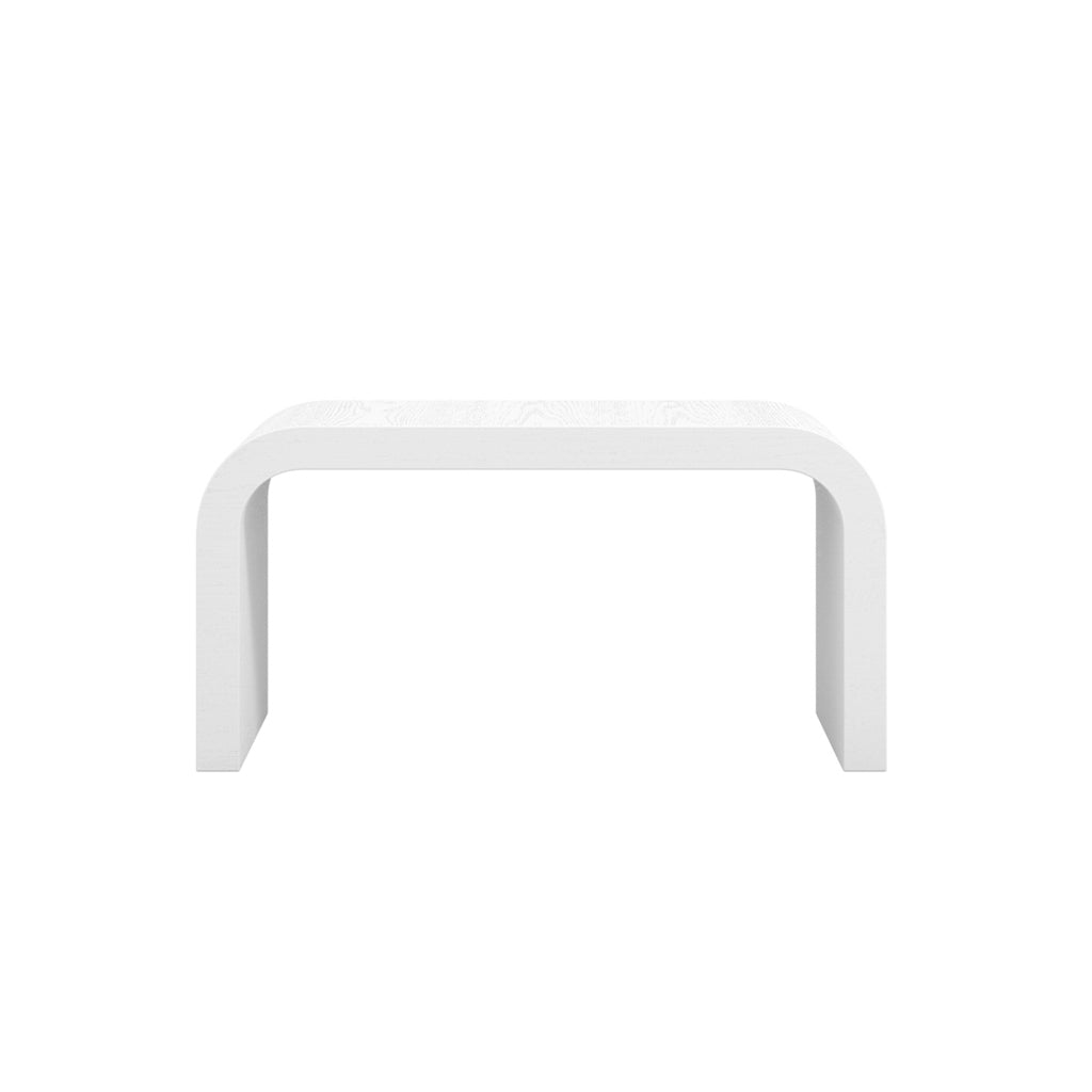 White Wood Grain Effect Arched Coffee Table