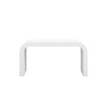 White Wood Grain Effect Arched Coffee Table