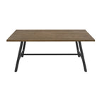 Dark Wooden Dining Table With Black Legs