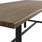 Dark Wooden Dining Table With Black Legs