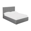Grey Button Tufted Double Ottoman Bed
