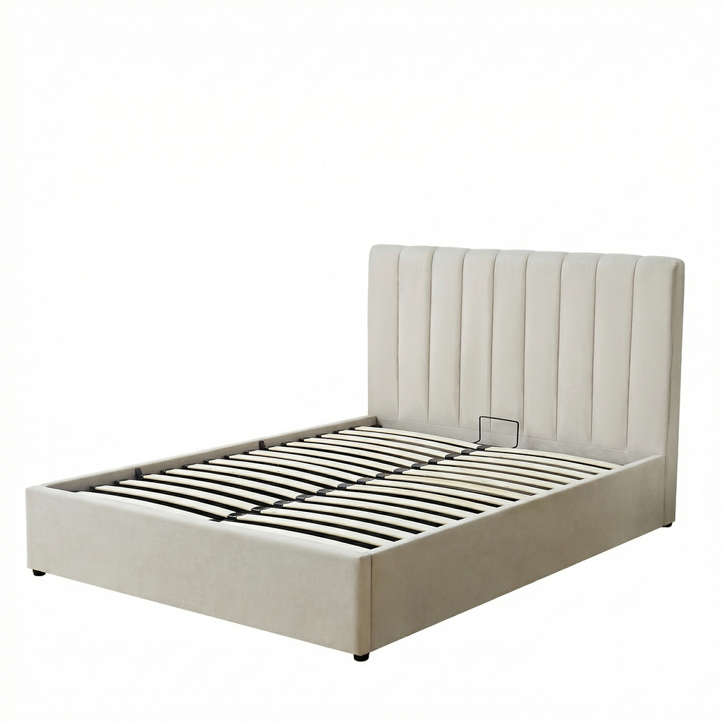 Double Ottoman Storage Bed with Memory Foam Mattress (5 COLOUR CHOICES)