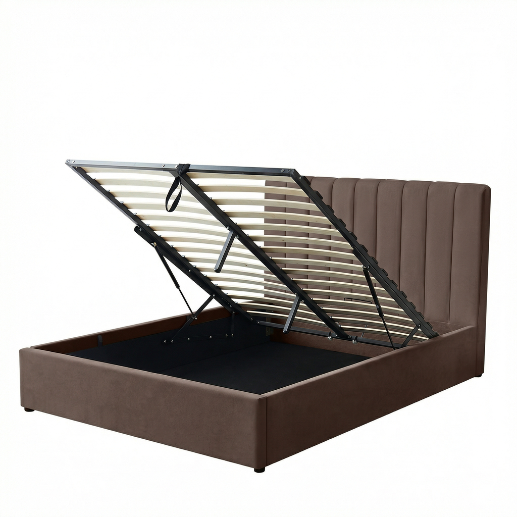 Double Ottoman Storage Bed with Memory Foam Mattress (5 COLOUR CHOICES)