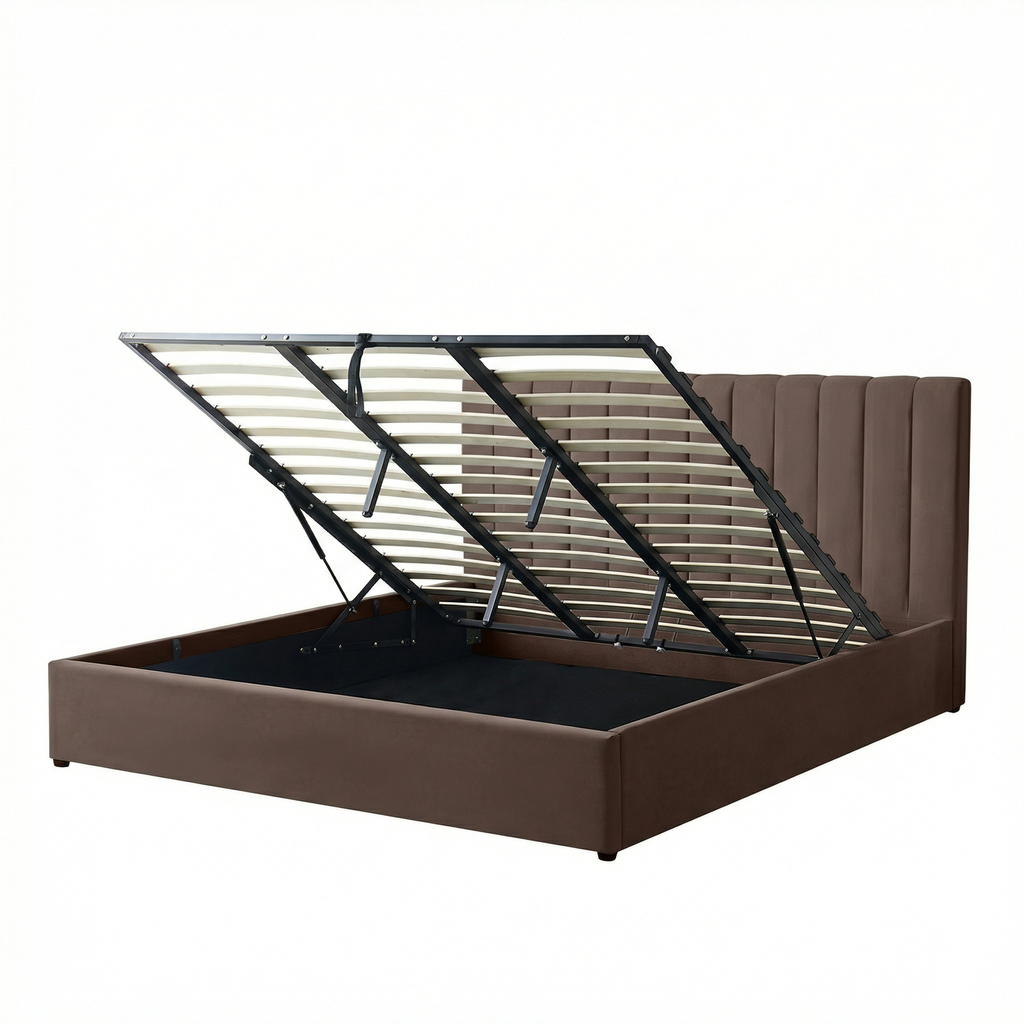 Super-King Ottoman Storage Bed with Memory Foam Mattress (5 COLOUR CHOICES)