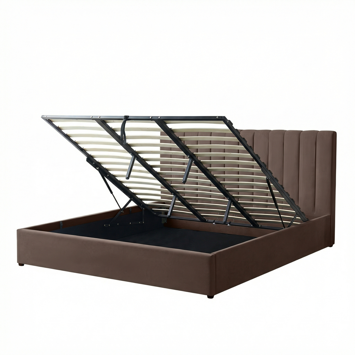 Super-King Ottoman Storage Bed with Memory Foam Mattress (5 COLOUR CHOICES)