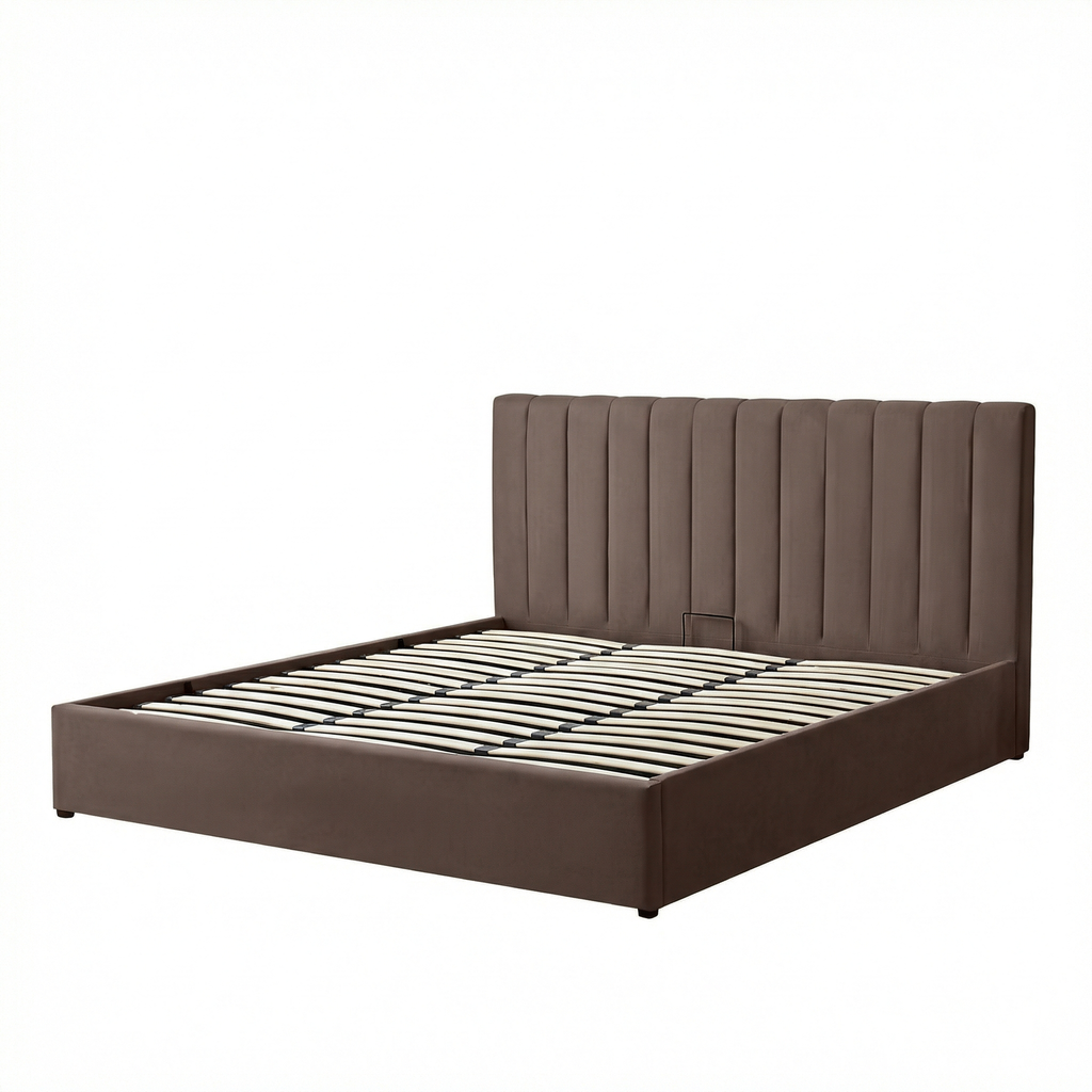 Super-King Ottoman Storage Bed with Memory Foam Mattress (5 COLOUR CHOICES)