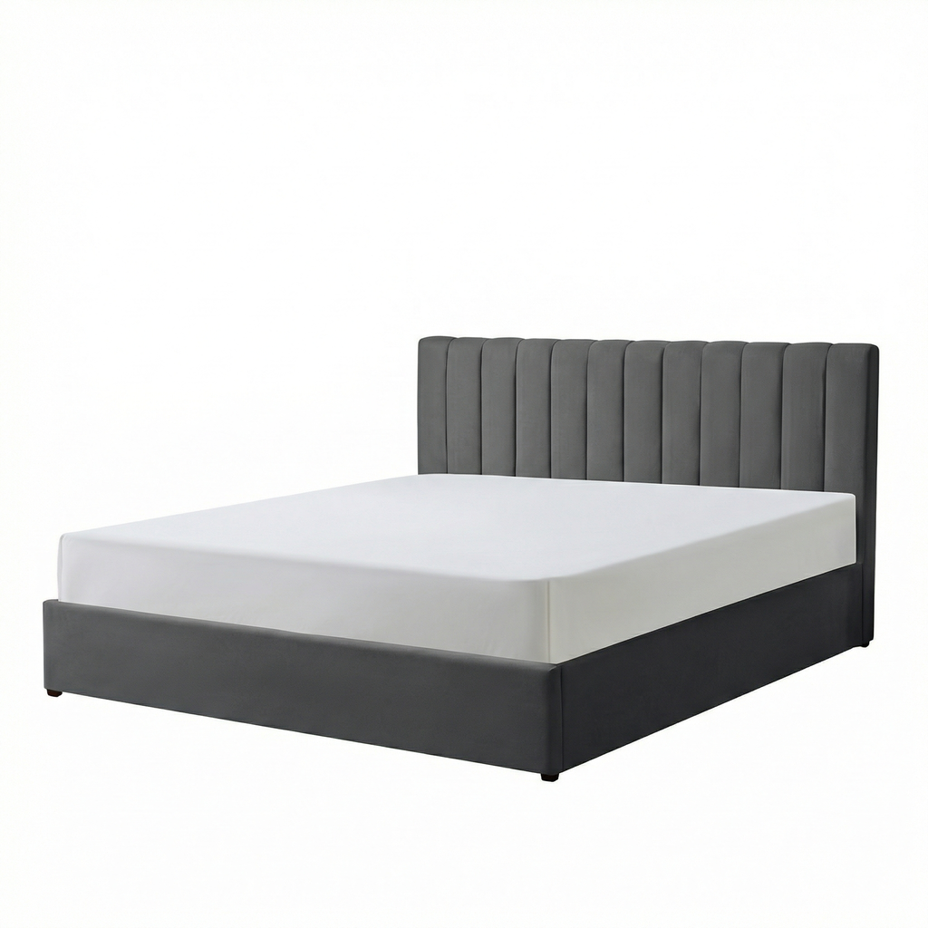 Super-King Ottoman Storage Bed with Memory Foam Mattress (5 COLOUR CHOICES)