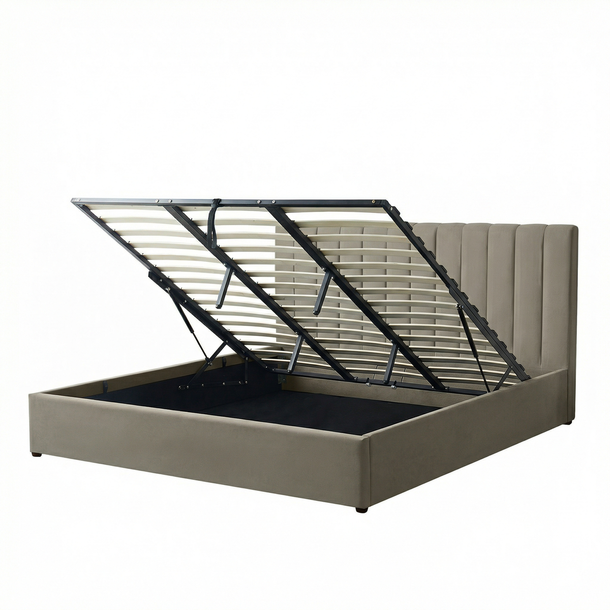 Super-King Ottoman Storage Bed with Memory Foam Mattress (5 COLOUR CHOICES)