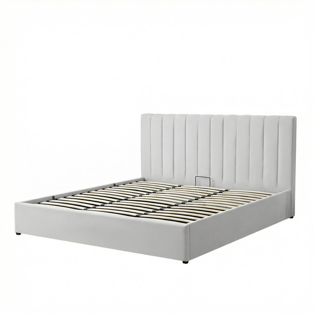 Super-King Ottoman Storage Bed with Memory Foam Mattress (5 COLOUR CHOICES)