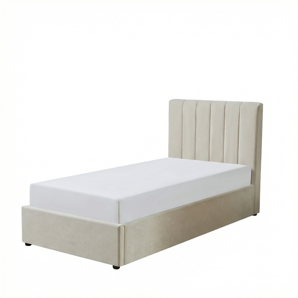 Single Ottoman Storage Bed with Memory Foam Mattress (4 COLOUR CHOICES)