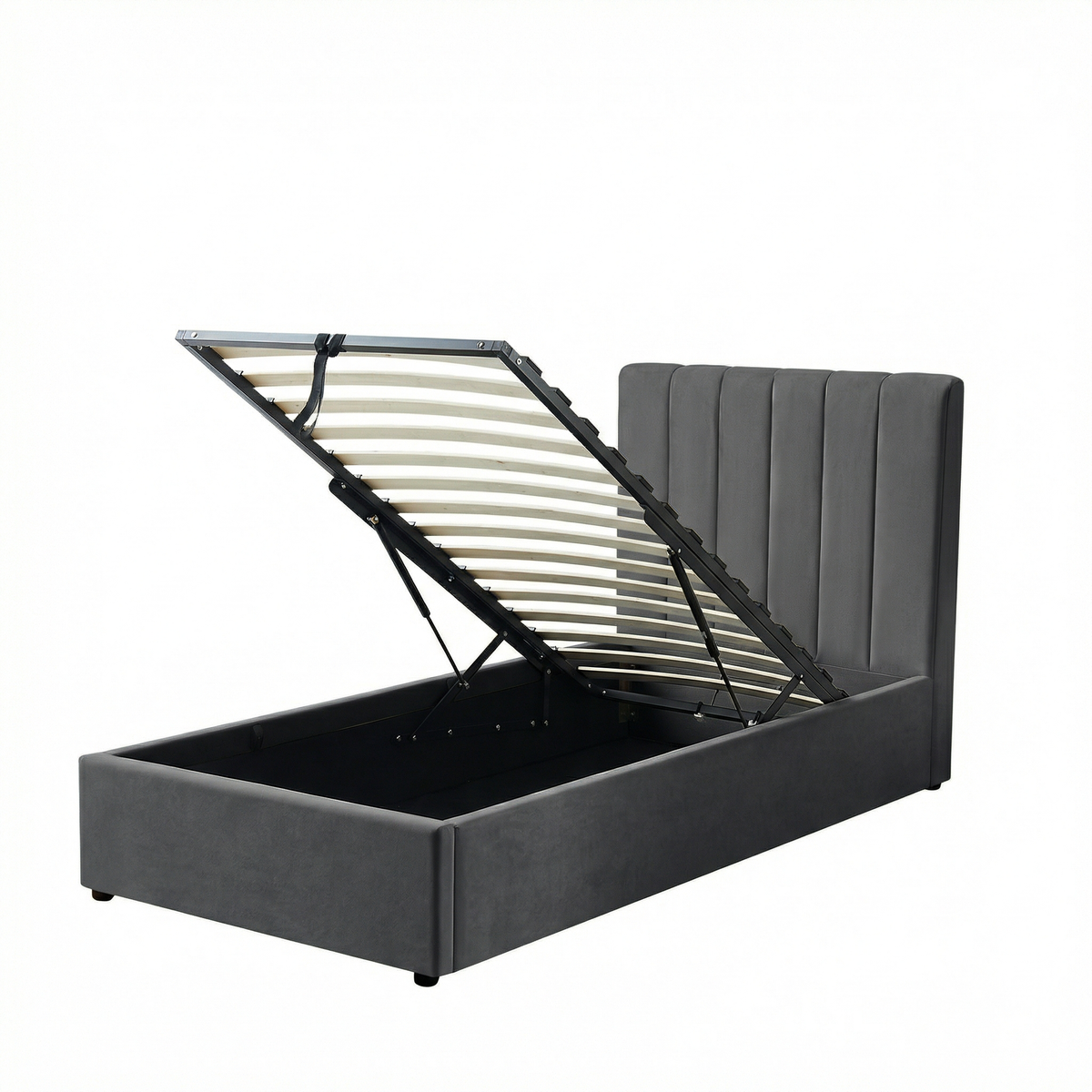 Single Ottoman Storage Bed with Memory Foam Mattress (4 COLOUR CHOICES)