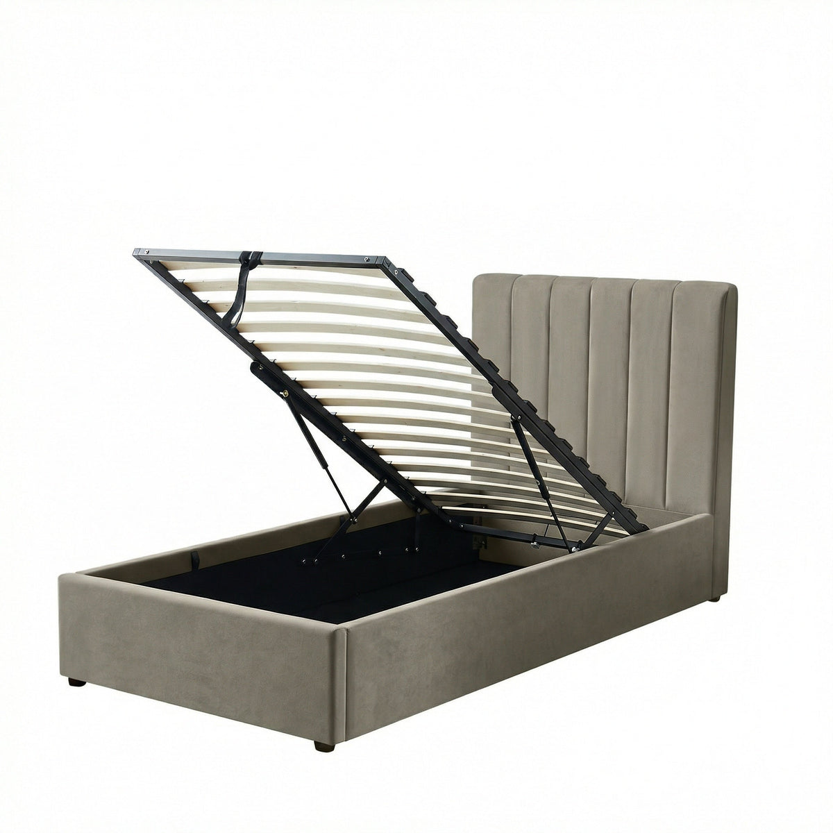 Single Ottoman Storage Bed with Memory Foam Mattress (4 COLOUR CHOICES)